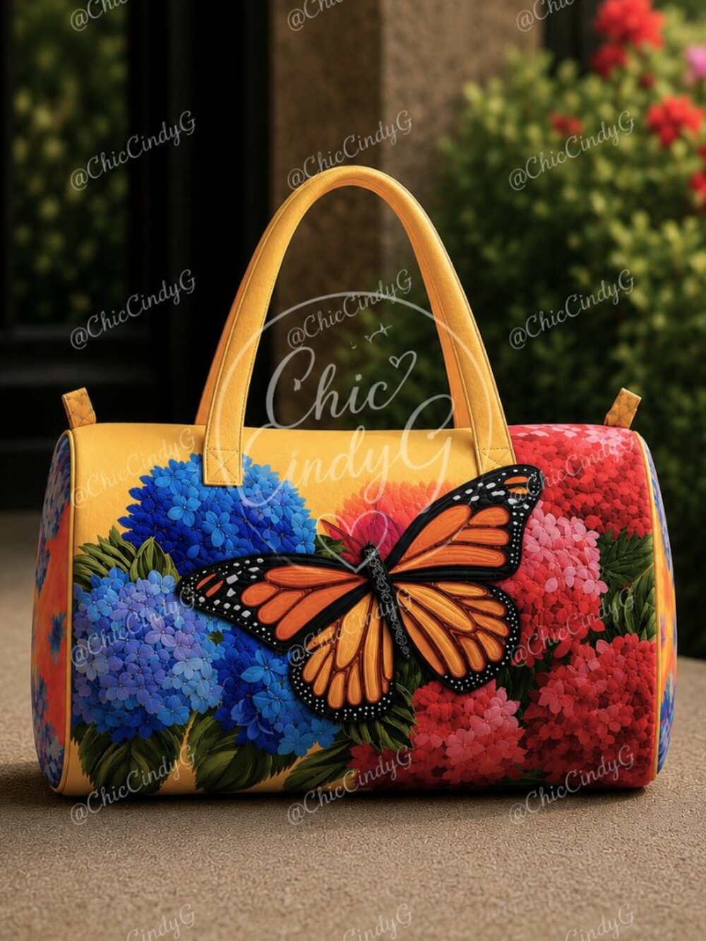 Butterfly Floral Weekender Duffel Bag Travel Gym Yoga Overnight Soft Tote - Picture 1 of 6